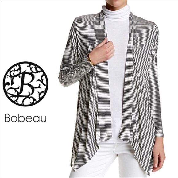 ✨Bobeau Striped Ombré Open Front Cardigan✨ - Picture 1 of 5